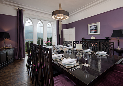 The dining room in Stuckgowan House by Loch Lomond
