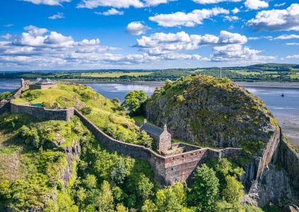Dumbarton Castle and Rock on a sunny day