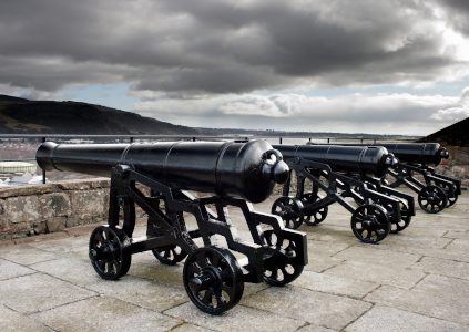 Canons facing out from Dumbarton Castle