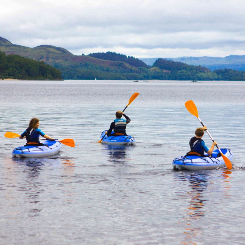 Guided kayaking on Loch Lomond