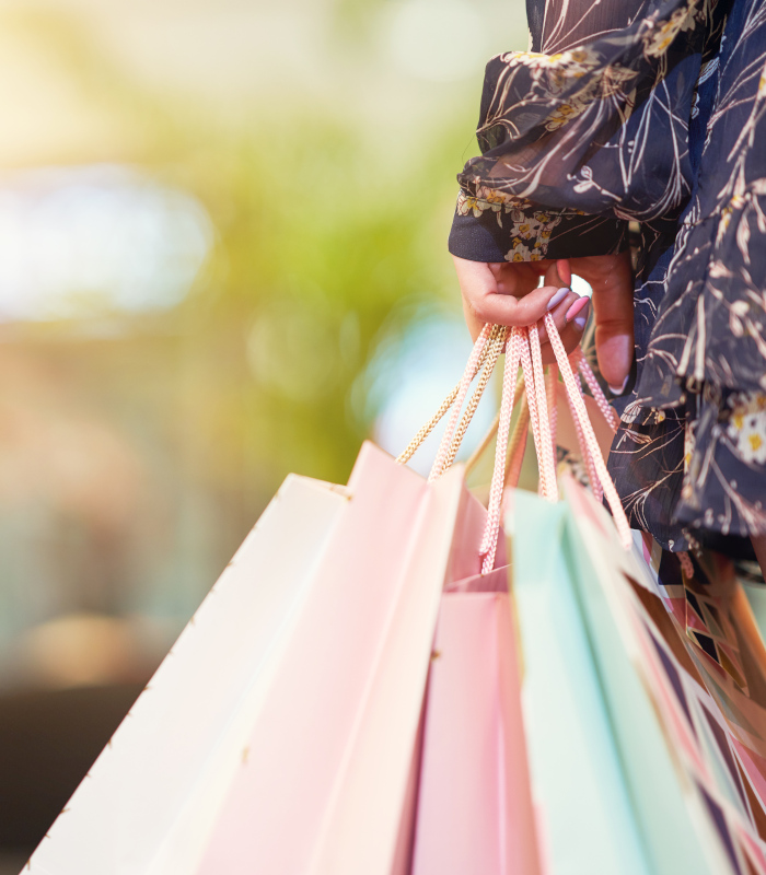 Woman holding shopping bags